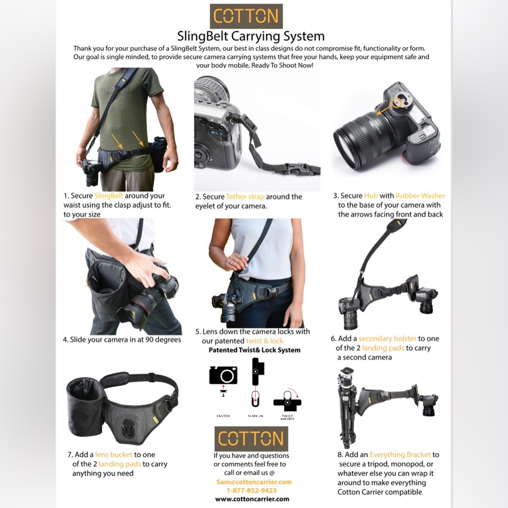 Cotton Carrier dual camera holster belt & crossbody sling strap and accessories - Picture 8 of 16